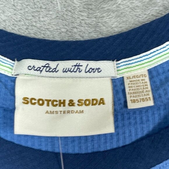 Scotch & Soda Mens Blue Crew Neck T-Shirt XL Cotton Blend a0373 - Picture 3 of 8